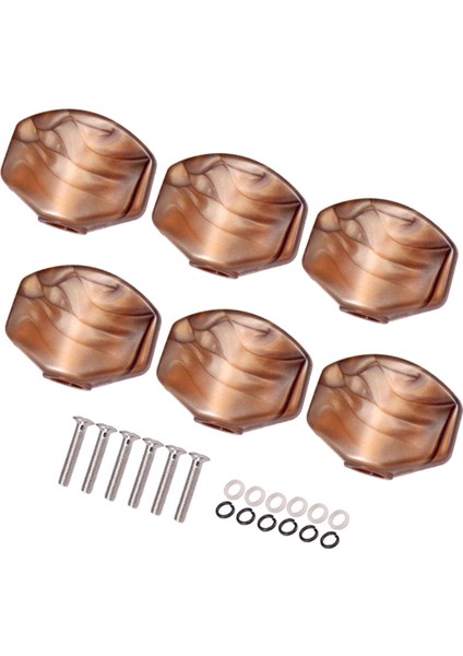 Siyah Vida ile Elektro Gitar Egzersiz Gösterisi Için 6 Adet Tuning Anahtar Düğmesi Şapka Değiştirmeleri (Yurt Dışından)