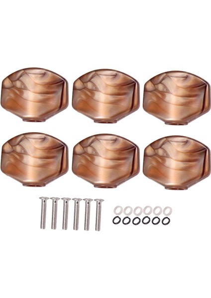 Siyah Vida ile Elektro Gitar Egzersiz Gösterisi Için 6 Adet Tuning Anahtar Düğmesi Şapka Değiştirmeleri (Yurt Dışından) modelleri