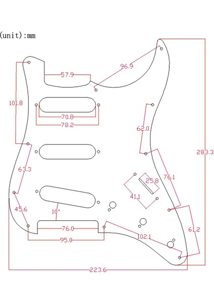 Abd/ Yapımı Için St Sq Sss Tek 11 Pickguard (Yurt Dışından)