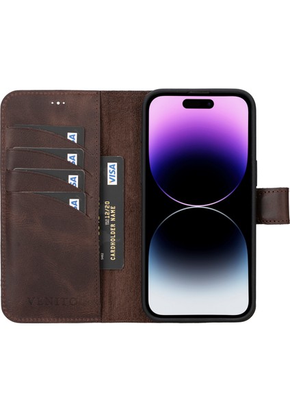 Apple iPhone 15 Pro Max Ravenna Deri Cüzdan Telefon Kılıfı