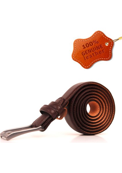 Naturel Spor Deri Kemer -Kahverengi