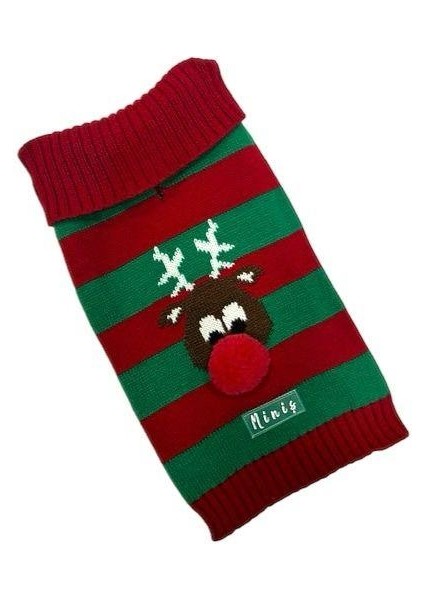 Kırmızı Xmas Deer Küçük Köpek Kazağı