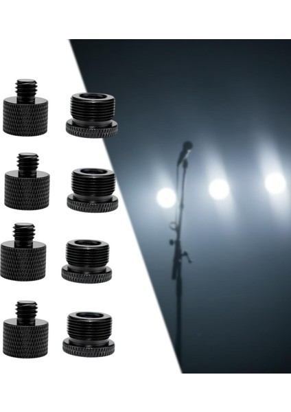 8 Parça Mikrofon Dişi Adaptör Seti Mikrofon Standı Montajı Için Vida Adaptör Dişi (Yurt Dışından)