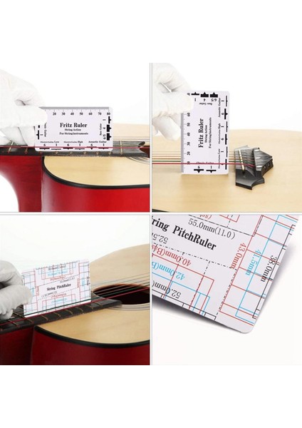Gitar Ölçme Alet Seti Paslanmaz Çelik T Şekilli Cetvel Gitar Altında Şekillendirilmiş (Yurt Dışından)