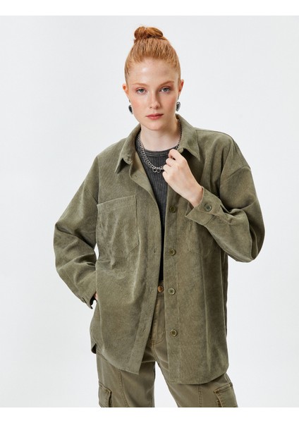 Oversize Gömlek Ceket Cep Detaylı Düğmeli fiyatları