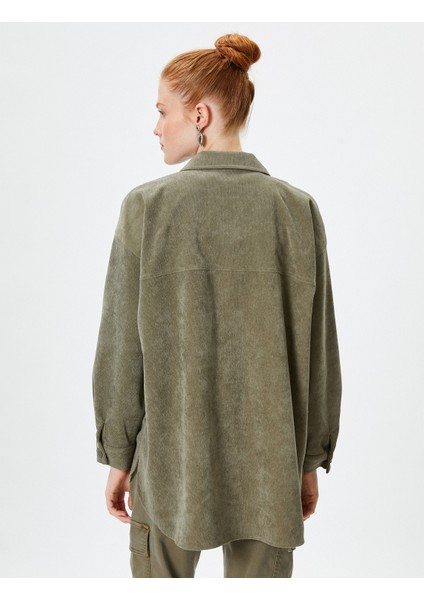 Oversize Gömlek Ceket Cep Detaylı Düğmeli fırsatları