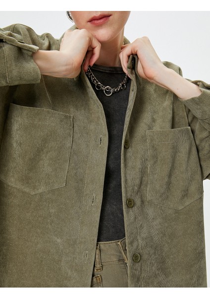 Oversize Gömlek Ceket Cep Detaylı Düğmeli indirimleri