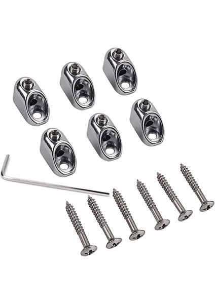 6 x Krom Kilitleme Somunu Enstrüman Yedek Parçaları (Yurt Dışından)