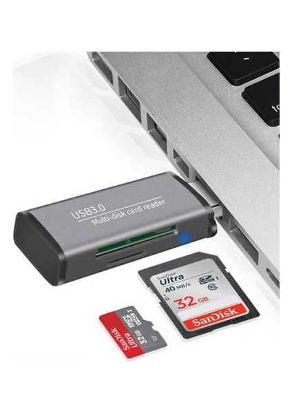 USB To Sd-Micro Sd Hafıza Kart Okuyucu Adaptör, USB 3.0 Card Reader