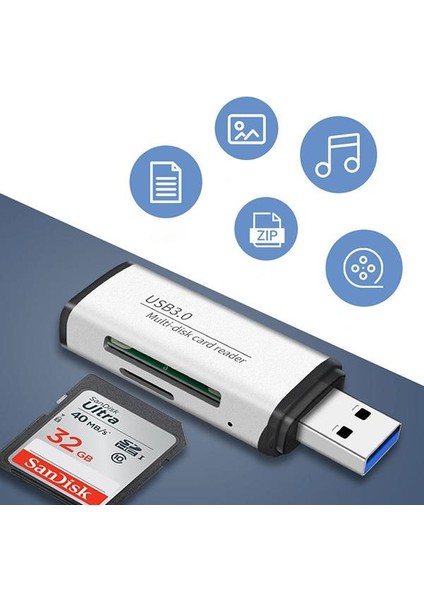 USB To Sd-Micro Sd Hafıza Kart Okuyucu Adaptör, USB 3.0 Card Reader