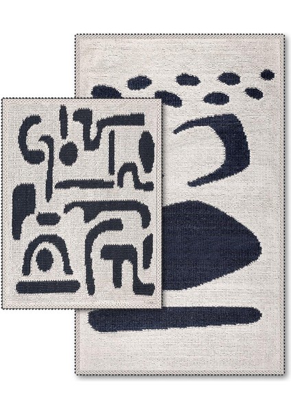 Coolshape Doğal Pamuklu 2'li Banyo Paspas Seti 60X100+50X60 cm - Antrasit