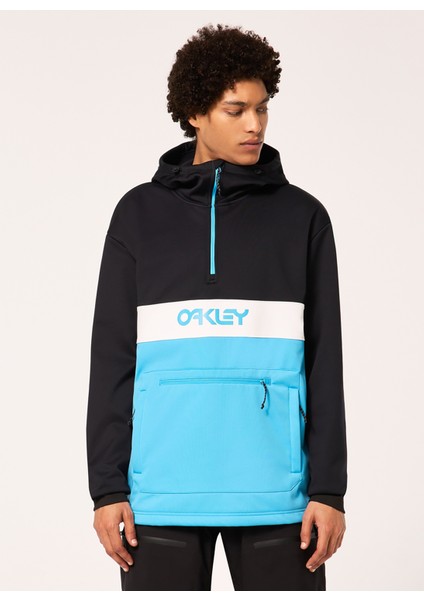 Siyah - Mavi Erkek Kapüşonlu Baskılı Sweatshirt FOA404727 Tnp Nose Grab Softshell H