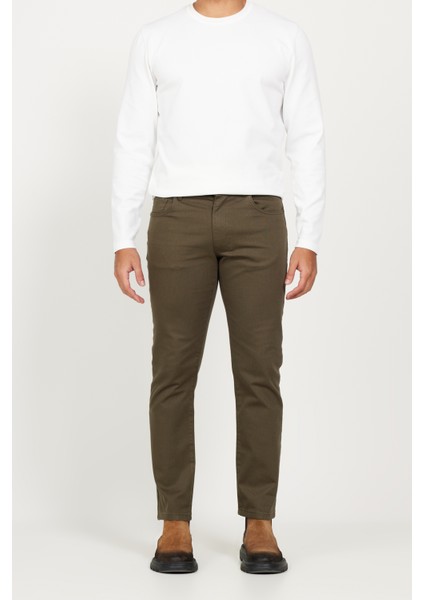 Comfort Fit Rahat Kesim 5 Cep Armürlü Pamuklu Pantolon