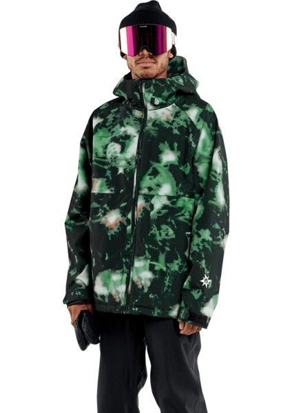 Siyah Erkek Kapüşon Yaka Desenli Kayak Montu fırsatları