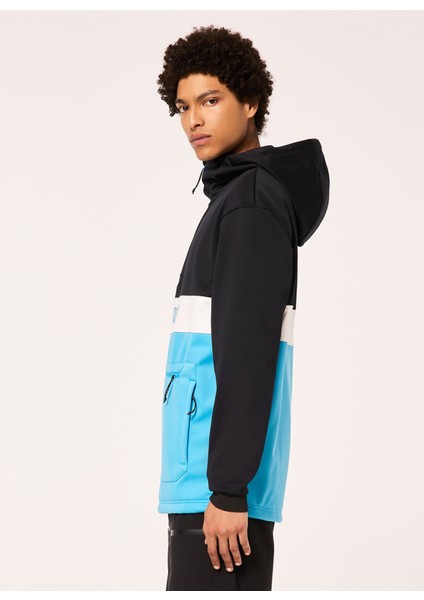 Siyah - Mavi Erkek Kapüşonlu Baskılı Sweatshirt FOA404727 Tnp Nose Grab Softshell H modelleri