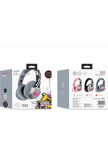 Aydınlık Boyalı Graffiti Kulaklık Kablosuz Bluetooth Kulaklık (Yurt Dışından) modelleri