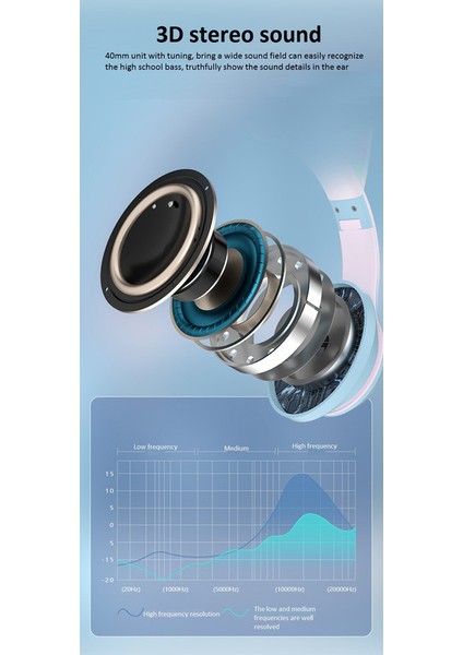 Degrade Renk Kafa Monte Kablosuz Bluetooth Kulaklık Kedi Kulakları (Yurt Dışından) modelleri