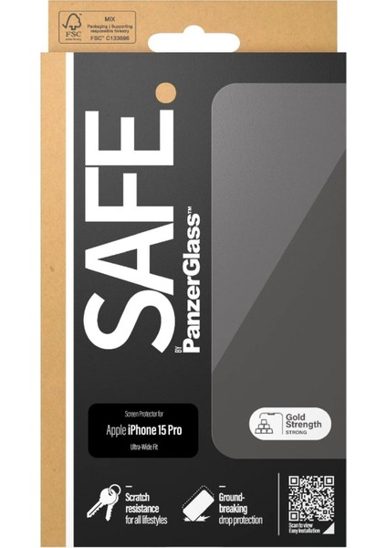 Safe By Panzerglass iPhone 15 Pro Uwf Ekran Koruyucu