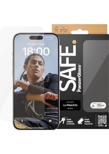 Safe By Panzerglass iPhone 15 Pro Uwf Ekran Koruyucu