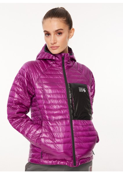 Mountain Hardwear - Bordo Kadın Kapüşon Yaka Mont 2058791522_OL0223