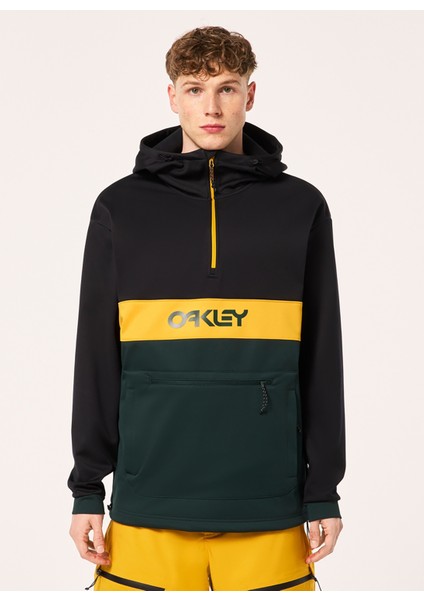 Siyah - Yeşil Erkek Kapüşonlu Baskılı Sweatshirt FOA404727 Tnp Nose Grab Softshell H
