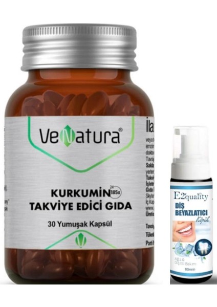 Novasol Kurkumin Takviye Edici Gıda 30 Kapsül - Diş Beyazlatıcı Köpük Hediye