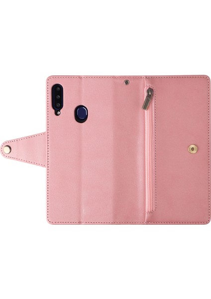 Samsung Galaxy A20S Mıknatıslı Deri Zip Cüzdan Kart Telefon Kılıfı (Yurt Dışından) indirimleri