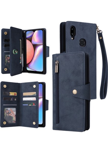 Samsung Galaxy A10S Mıknatıslı Deri Zip Cüzdan Kart Telefon Kılıfı (Yurt Dışından) fiyatları