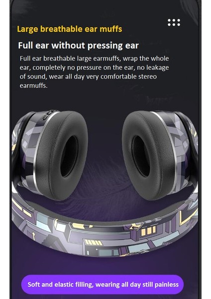 Graffiti Kulaklık Kablosuz Bluetooth Kulaklık Aydınlık Gürültü Azaltma (Yurt Dışından) indirimleri