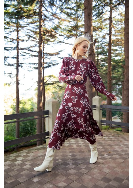 Uzun Kollu Manşetli Kadın Elbise modelleri