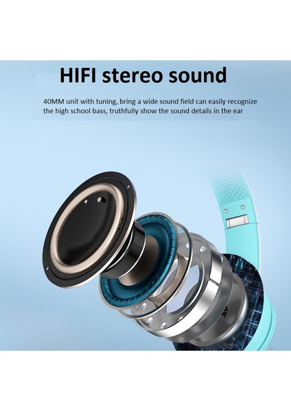 Degrade Karikatür Kedi Kulakları Kulaklık Bluetooth Kulaklık Parlayan (Yurt Dışından) fiyatları