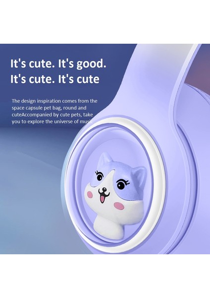 Degrade Karikatür Kedi Kulakları Kulaklık Bluetooth Kulaklık Parlayan (Yurt Dışından) modelleri