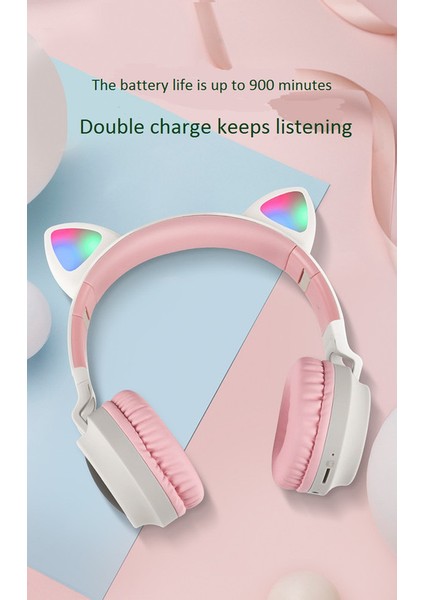 Kedi Kulakları Kablosuz Bluetooth Kulaklık Kulaklık Çizgi Film (Yurt Dışından) fırsatları