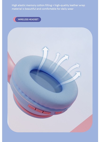 Başa Monteli Degrade Işıklı Bluetooth Kulaklık Kedi Kulakları (Yurt Dışından) indirimleri