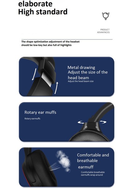 Kulaklık Oyun Bluetooth Kulaklık Dönen Yüksek Ability (Yurt Dışından) modelleri