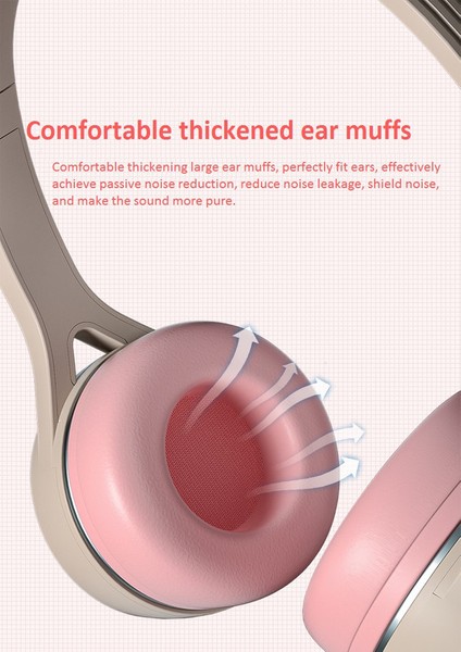 Sevimli Kedi Kulakları Çocuk Kafaya Monte Kablolu Kulaklıklar (Yurt Dışından)
