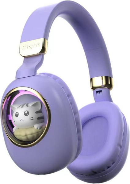 Çocuk Bluetooth Kulaklık Kafa Monte Aydınlık Sevimli Evcil Hayvan Bebek (Yurt Dışından)