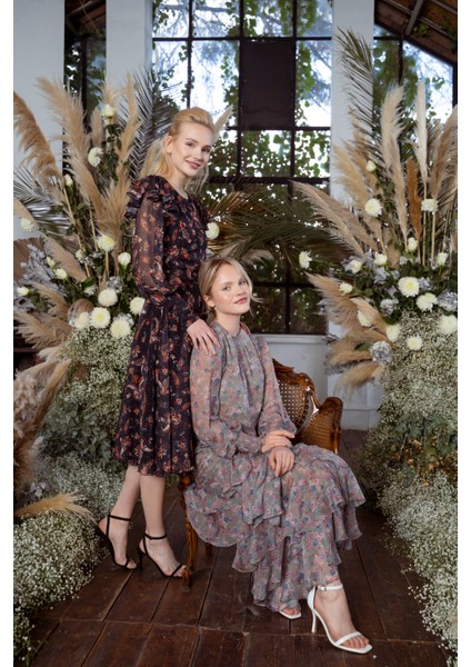 Kadın Fırfırlı Midi Elbise fırsatları