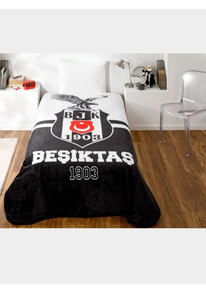 Lisanslı Battaniye Beşiktaş Kara Kartal Tek Kişilik