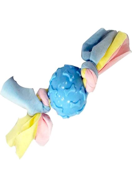 Puppy Kemik Desenli Top Diş Kaşıma Köpek Oyuncağı Mavi 19 Cm