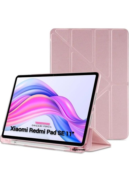 Xiaomi Redmi Pad Se 11 Inç Tablet Uyumlu Kılıf Katlanır Kalemlikli Standlı Uyku Modlu Akıllı Kapak