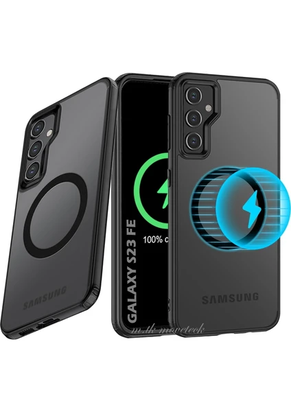 MTK Moveteck Samsung Galaxy S23 Fe Kılıf Slim Strong Magnetic Soft Matte Back Shockproof Wireless Şarj Destekli Hassas