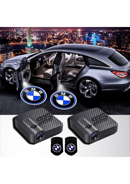 Bmw Kapı Altı Logo Araç Içi Pilli 2 Adet