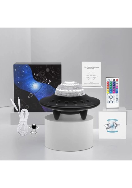 Etabel Starry Galaxy Projektör Hoparlör Bluetooth Ufo Gece Lambası Sgphgl