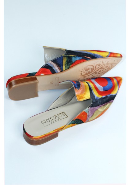 Ipek-Deri Kadın Terlik Kösele Taban Kandinsky Squares With Circles fiyatları