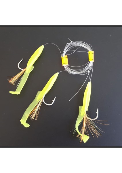 Silikon At Çek Takımı, V8 Silikon Balıklı Çapari 6,5 cm Limon (2 Ad) fiyatları