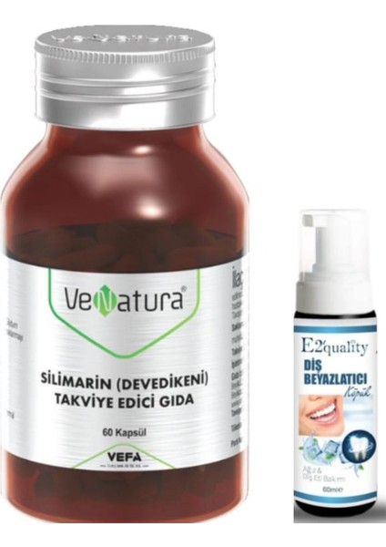 Silimarin Takviye Edici Gıda 60 Kapsül - Diş Beyazlatıcı Köpük Hediye