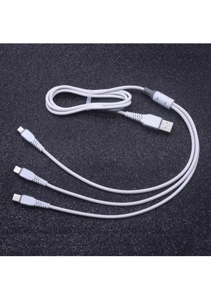Huawei Xiaomi Apple iPhone Uyumlu Çoklu Şarj Aleti Cihazı Kablosu Type-C Micro Lightning 3lü Şarj Kablo Çoklukablo