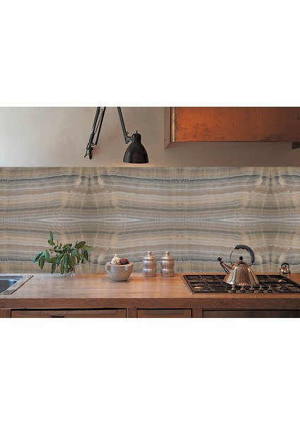 Kendinden Yapışkanlı Kahve Sıralı Mermer Desenli Pvc Panel 41X62 cm (4 Adet) 1 M² modelleri