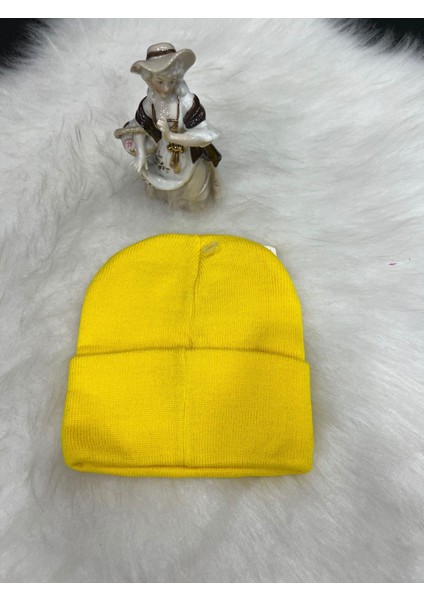 Unisex Kışlık Bere Sarı